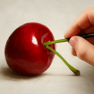 Cherry painting and grisaille techniques