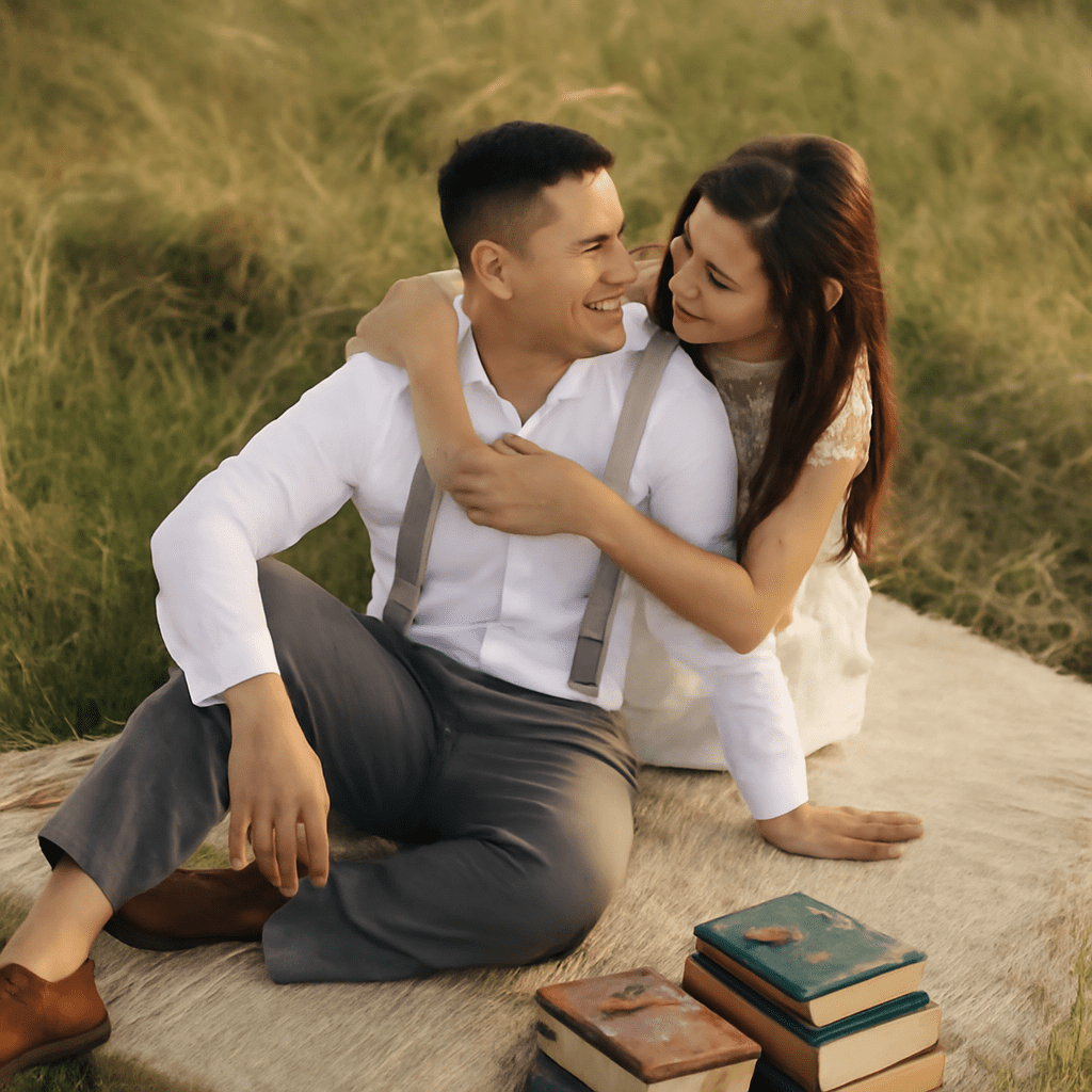 Couple poses for pictures including cute and romantic poses