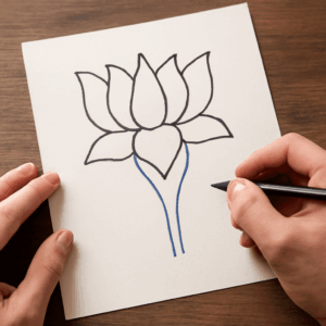 Learn how to draw a lotus flower and a skull