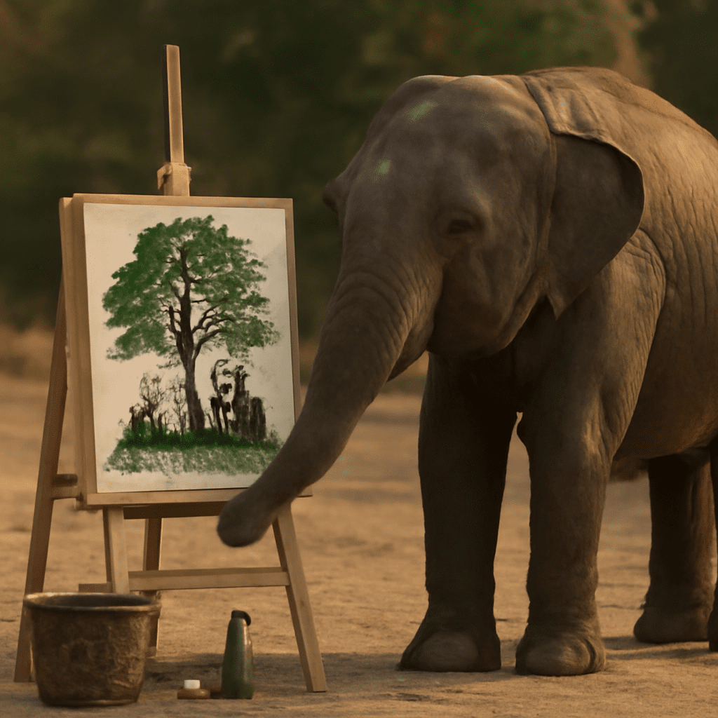 Elephant painting and paintings by elephants