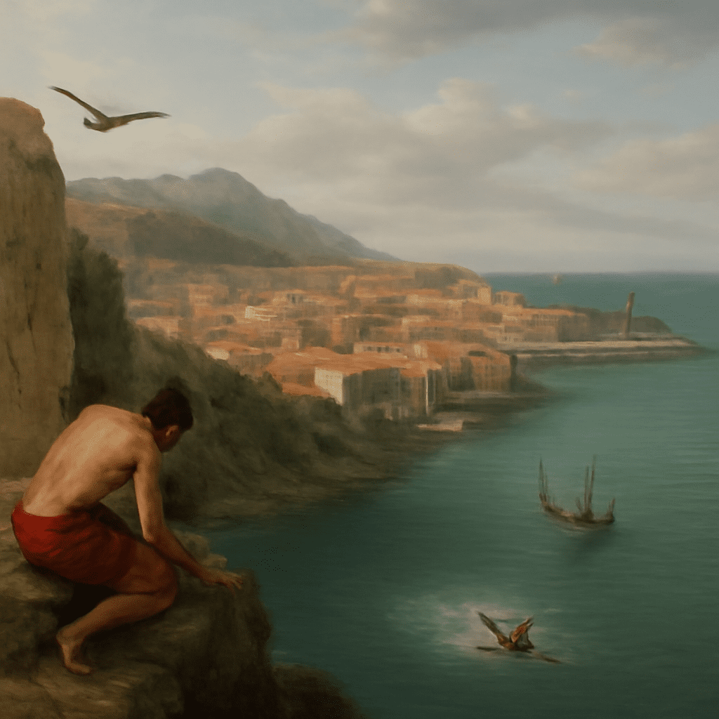 Landscape with the Fall of Icarus painting by Bruegel and Breughel