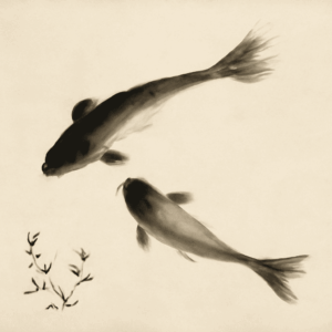 Japanese ink painting and Chinese ink wash art