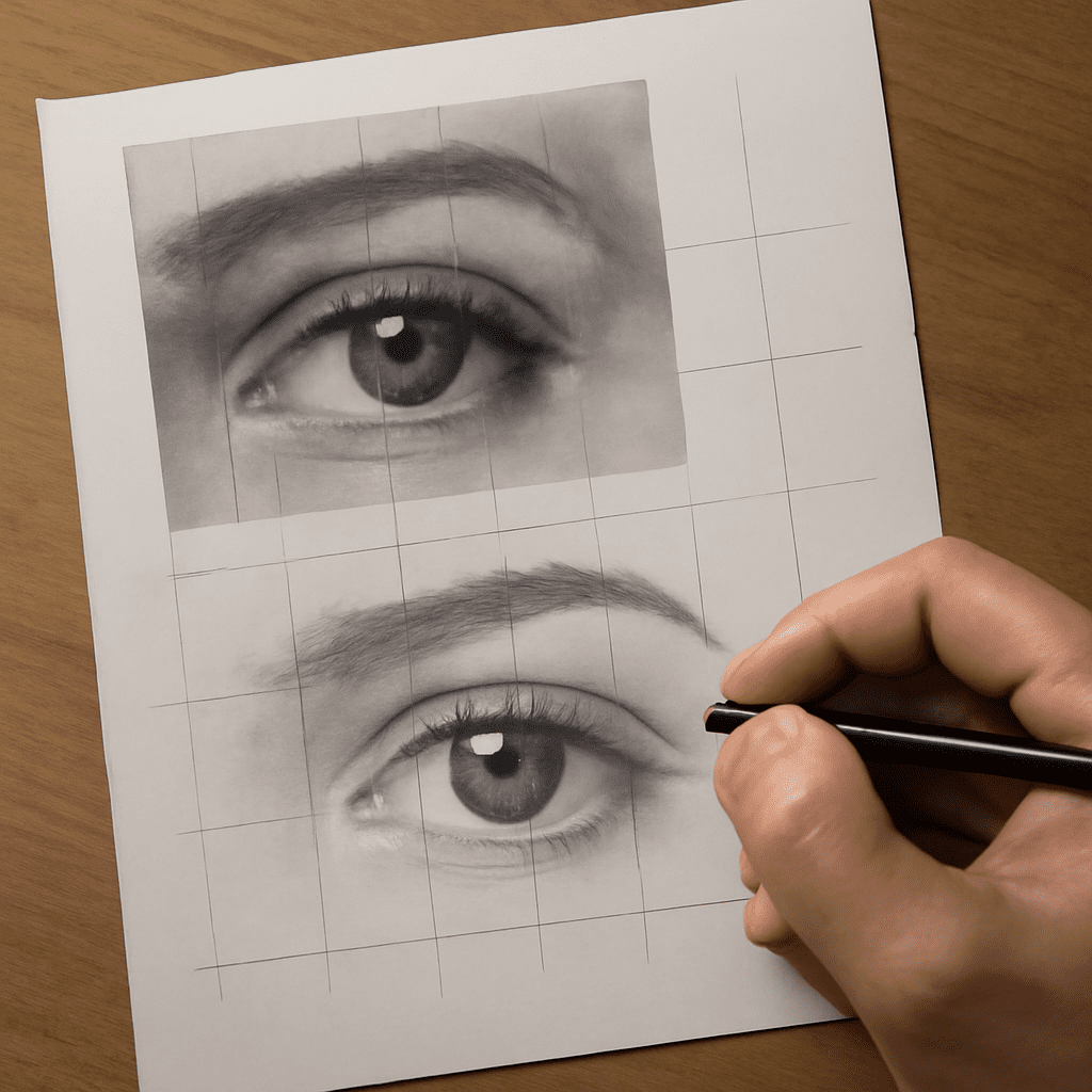 Grid drawing using the grid method and online tools